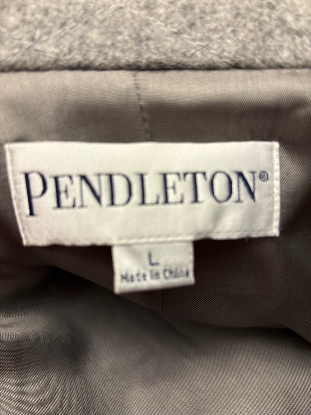 Pendleton Grey Wool Button-Up Coat-Large - Picture 2 of 7